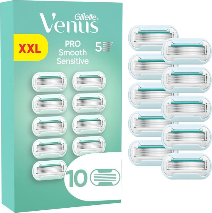 Сменные картриджи для бритья женские Gillette Venus Deluxe Extra Pro Smooth Sensitive кассеты 10 шт.