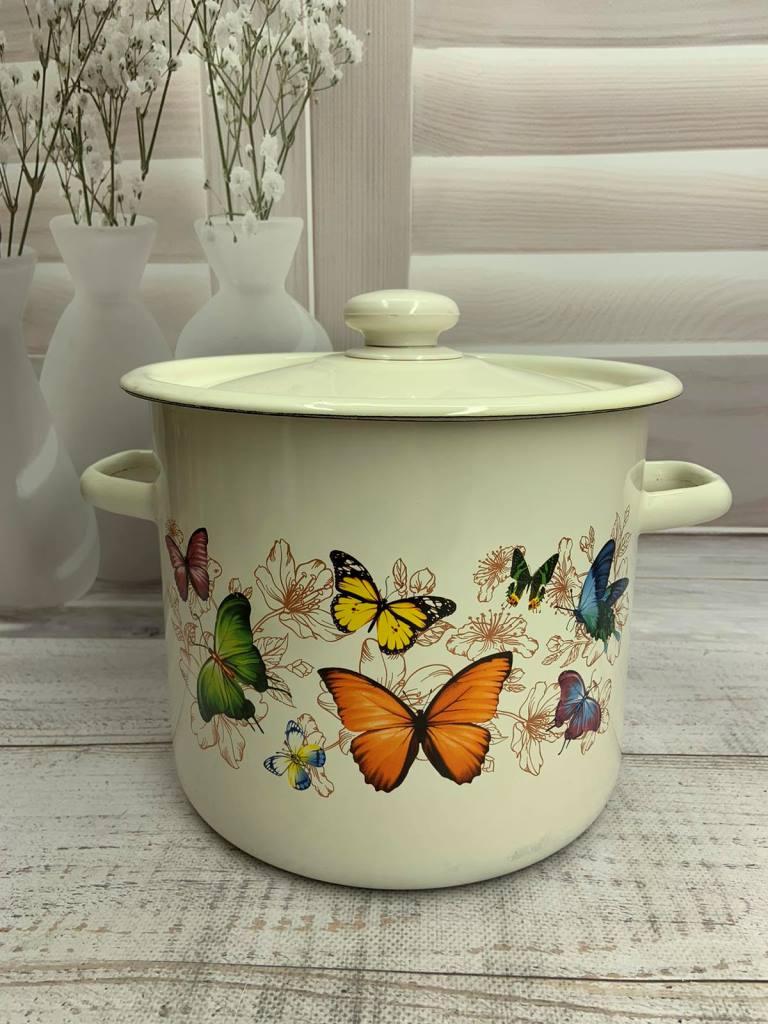 Кастрюля Баттерфляй эмалированная цилиндрическая 2 л (1610)