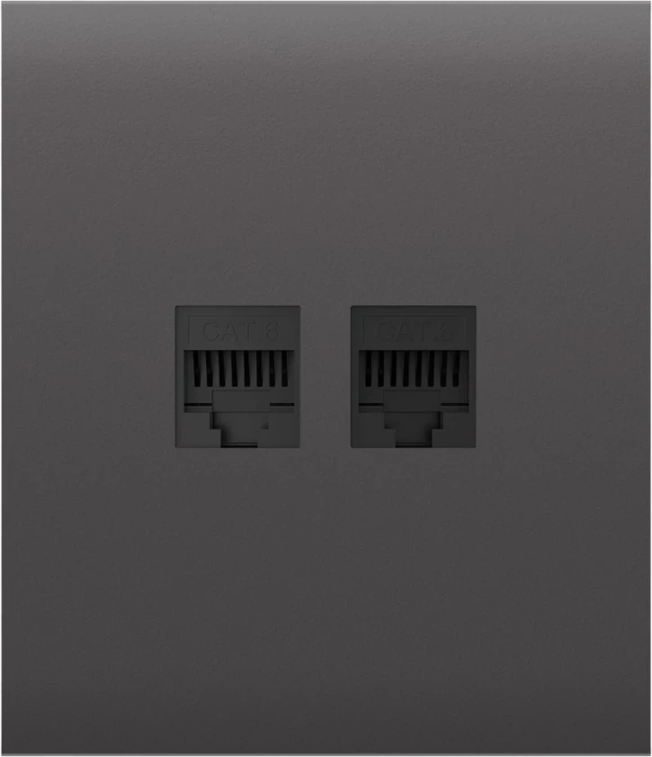 Панель передня для вбудованої інтернет-розетки Ajax CenterCover LAN Grey (2890076353)