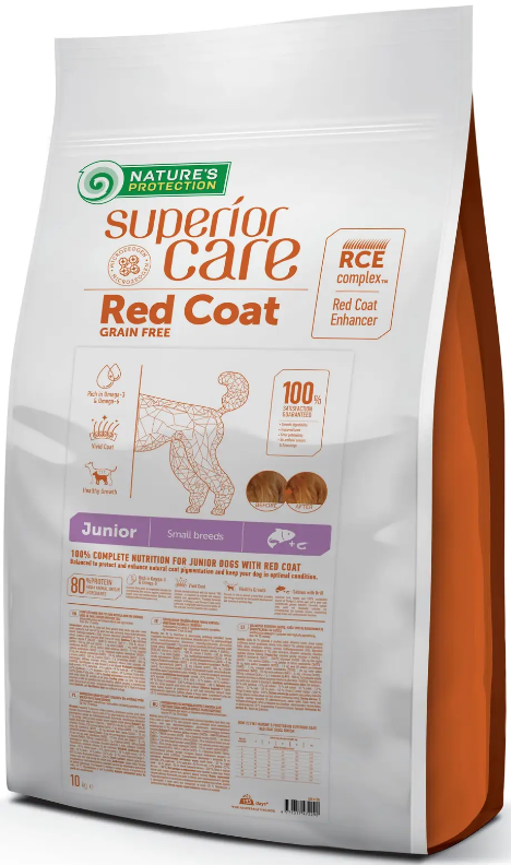 Корм сухой беззерновой Superior Care Red Coat Grain Free Junior Mini для юниоров с рыжей окраской шерсти для малых пород (NPSC47229)