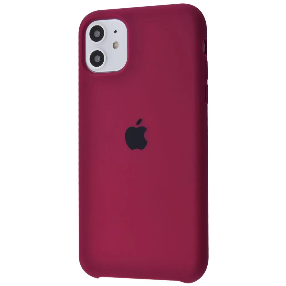 Силиконовый Чехол Накладка Silicone Case для iPhone 11 Закрытый низ Marsala