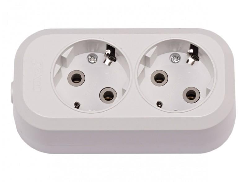 Колодка двомісна Luxel BENEFICE з заземленням (7111)