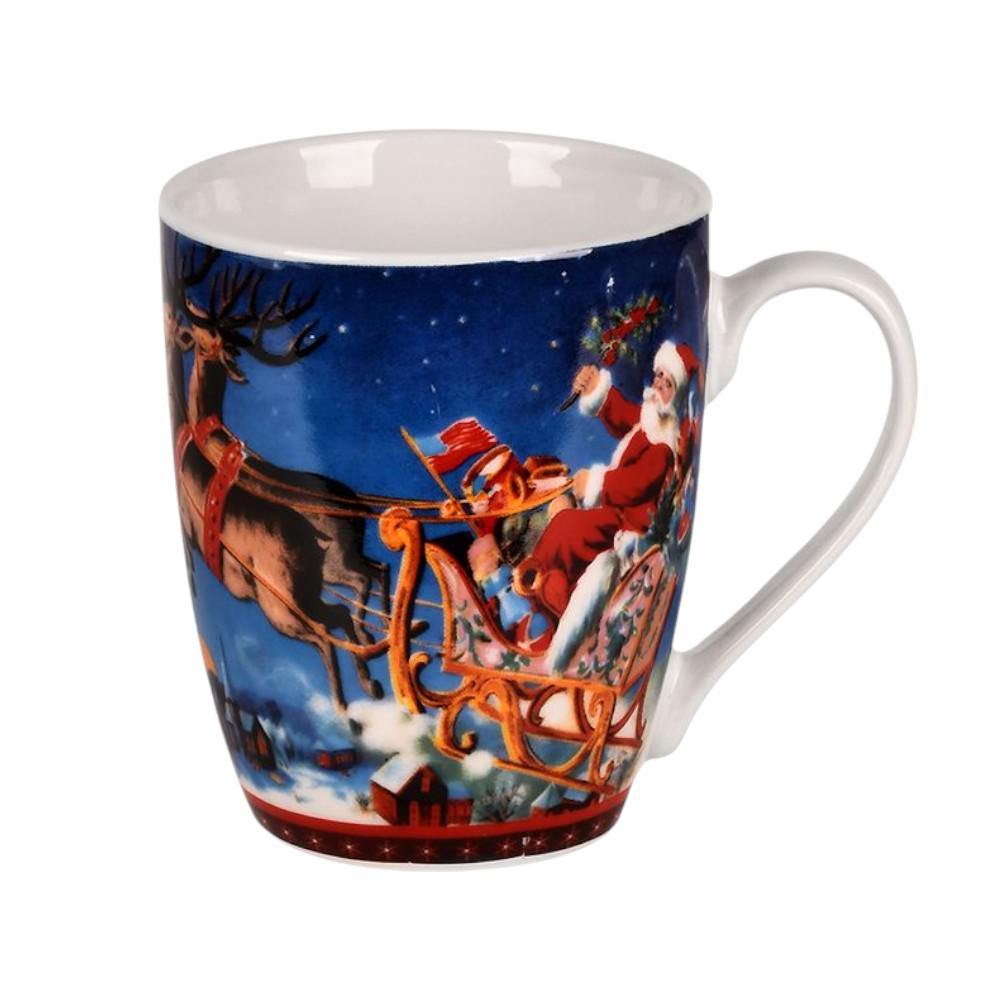 Чашка керамическая Merry Christmas R100316 из Санта Клаусом 360 мл Разноцветный (29703571)