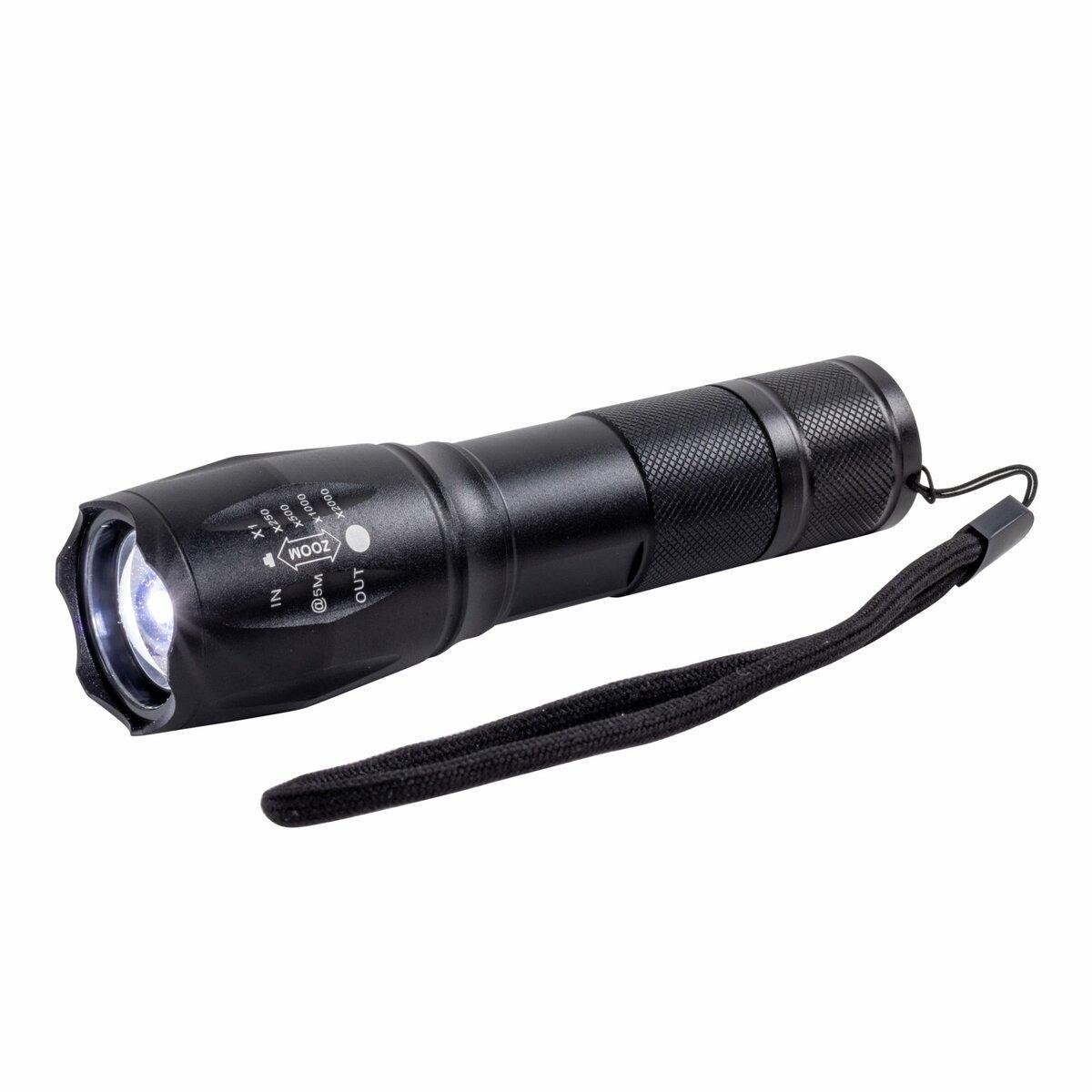 Фонарь светодиодный Sirius T6 с алюминиевым корпусом на батарейках Черный (2366896461)