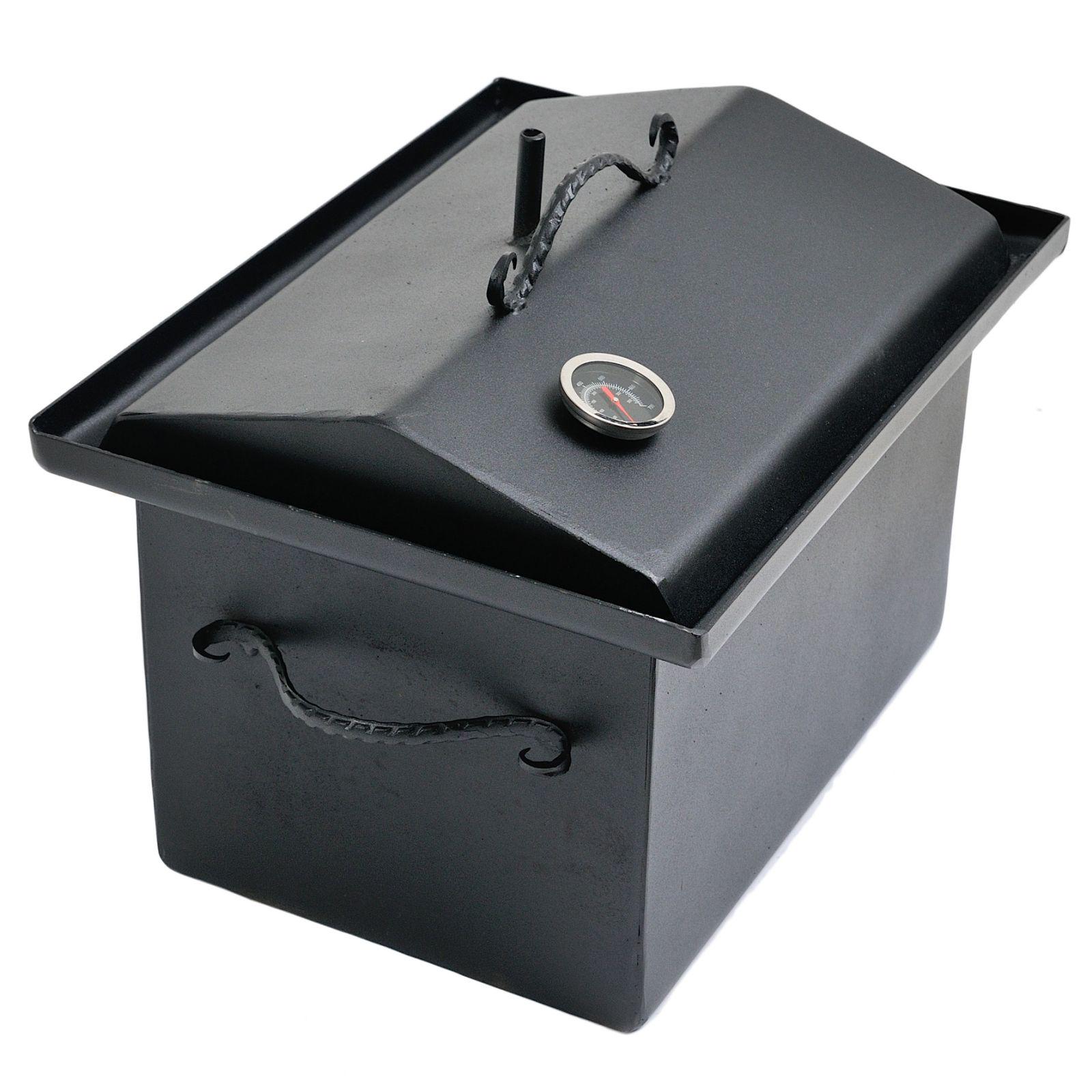 Коптильня горячего копчения 1,2 мм 450х330х300 мм крашеная с гидрозатвором и термометром