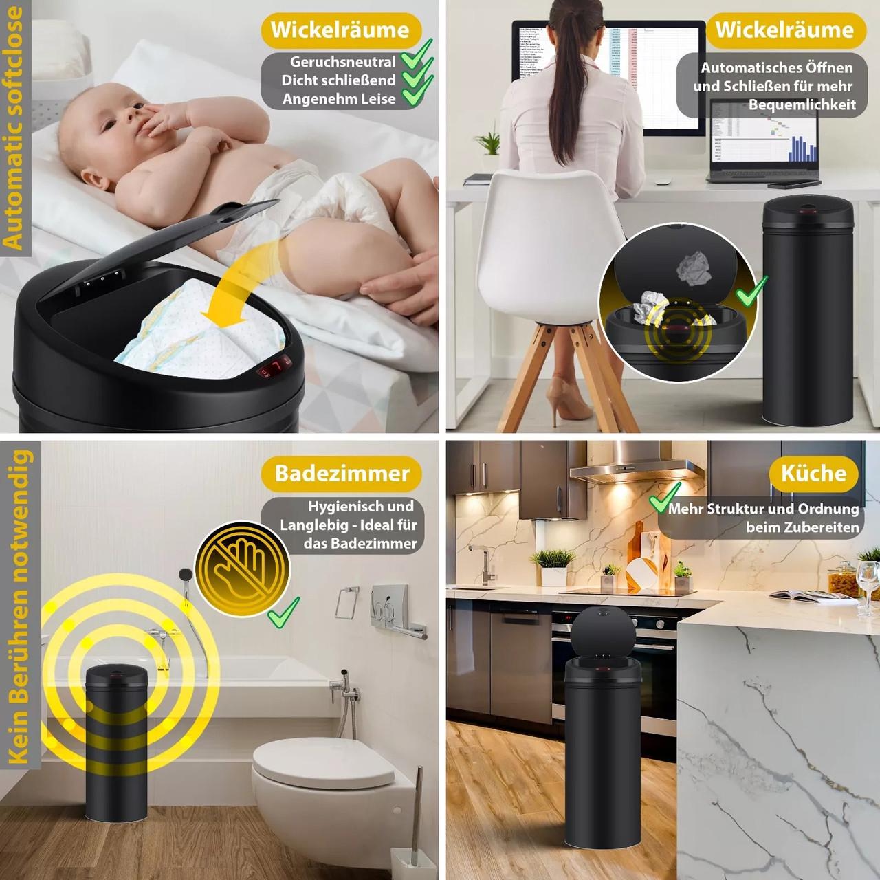 Мусорное ведро с автоматическим датчиком KESSER из нержавеющей стали 56 л Black - фото 10 Мусорное ведро с автоматическим датчиком KESSER из нержавеющей стали 56 л Black - фото 10