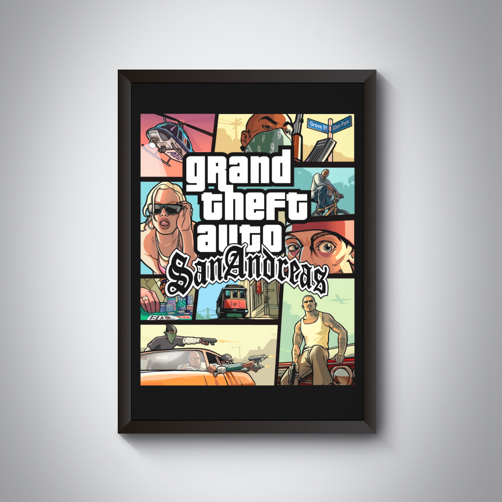 Постер GTA San Andreas Grand Theft Auto без рамки А3 30х42 см (GTA2)