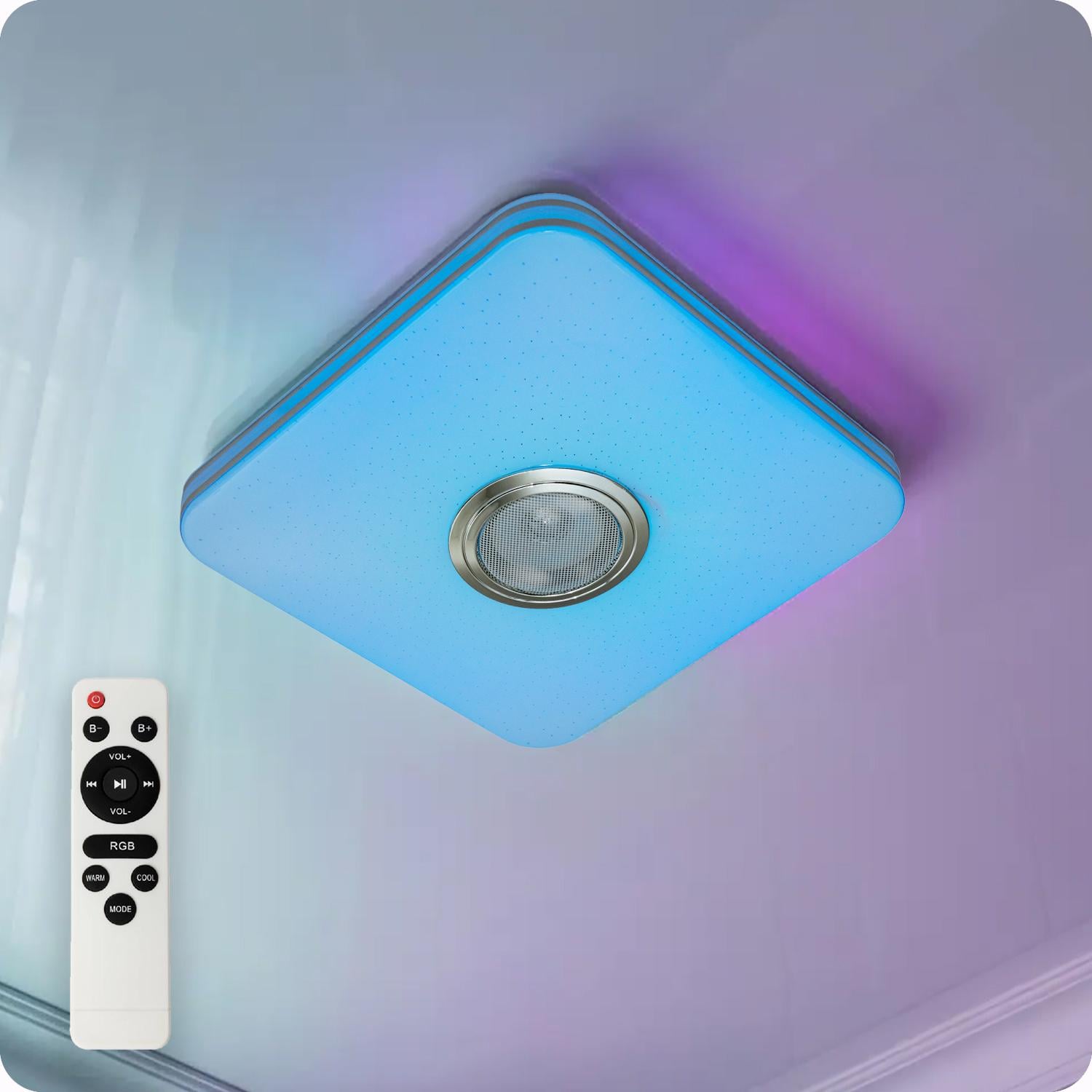 Люстра светодиодная 517 Dlight RGB с пультом и колонкой 45 Вт Белый (02173)