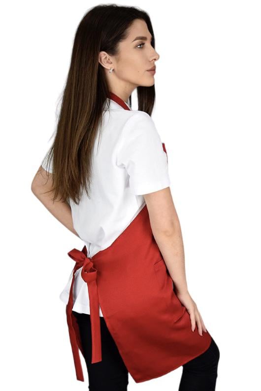 Фартух універсальний з нагрудником до колін Лайт LuxForm Червоний (4789) - фото 2 Фартух універсальний з нагрудником до колін Лайт LuxForm Червоний (4789) - фото 2