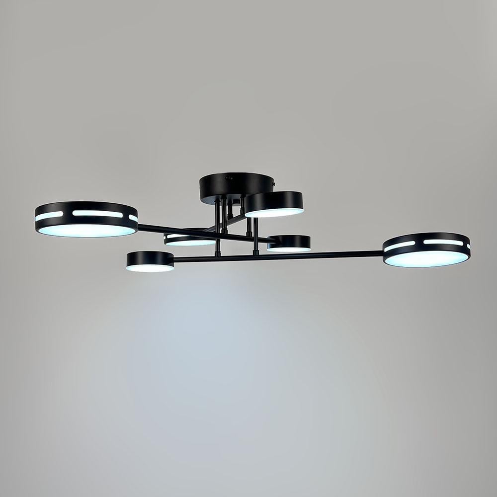 Люстра стельова на 3/3 світлових кругів Ø 65 см Чорний (77031/3/3 BK) - фото 3