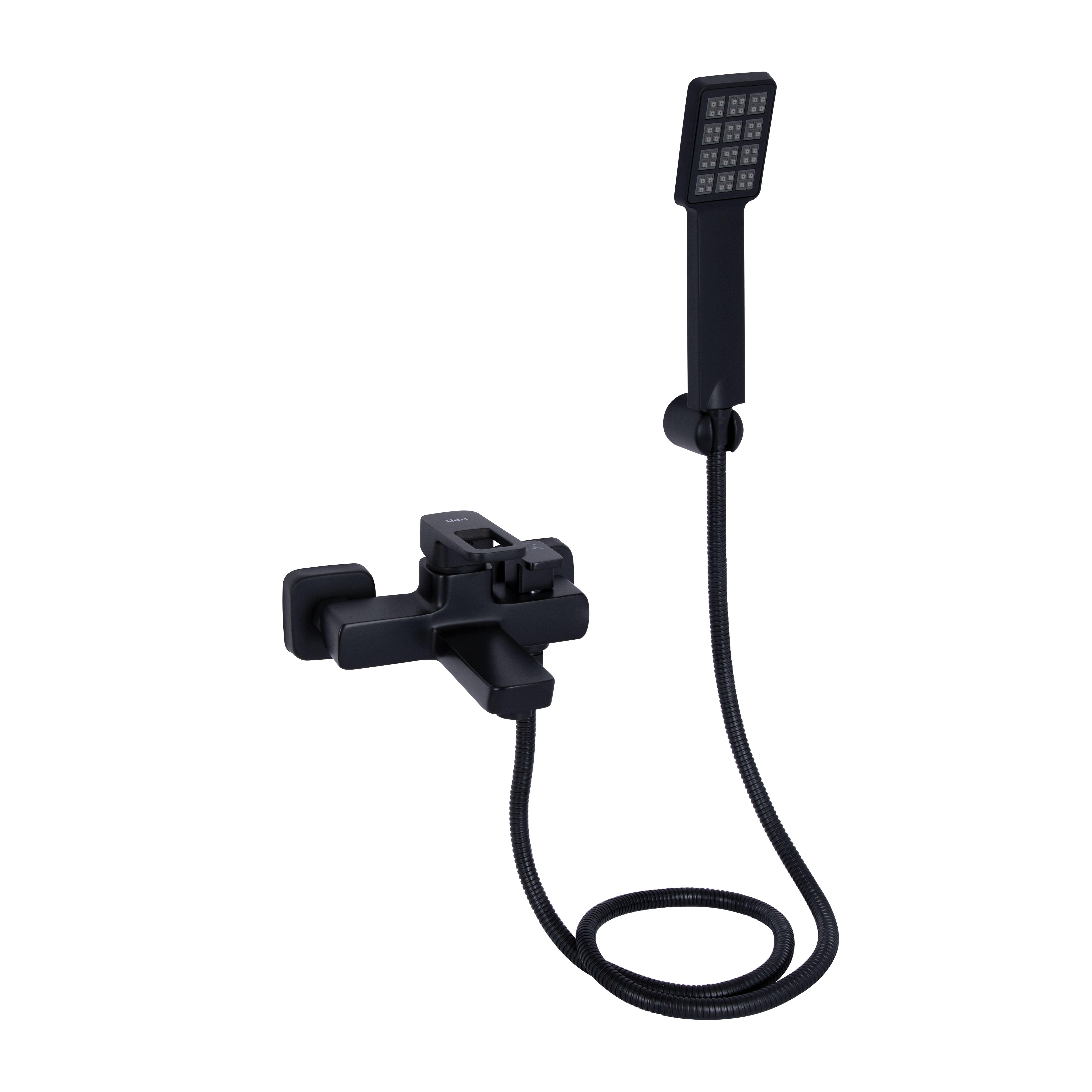 Змішувач для ванни Lidz Wawel 006 з душовим гарнітуром k35 LDWAW006BLA45393 Black (SD00051517) Змішувач для ванни Lidz Wawel 006 з душовим гарнітуром k35 LDWAW006BLA45393 Black (SD00051517)