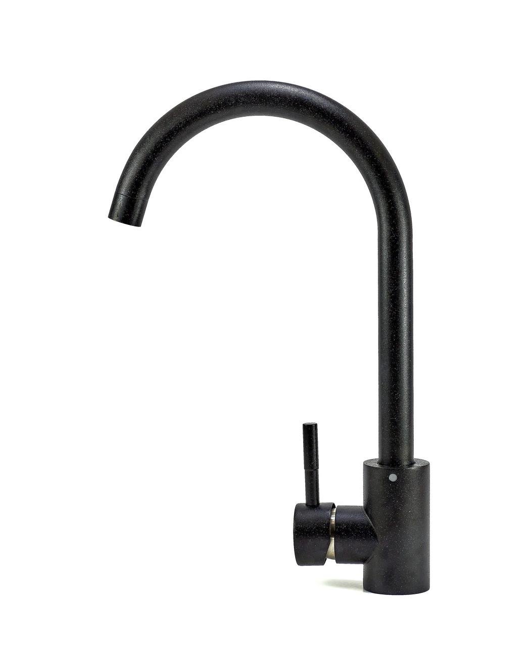 Смеситель кухонный AKVATIKA для мойки из камня гранита Черный (1038241024)