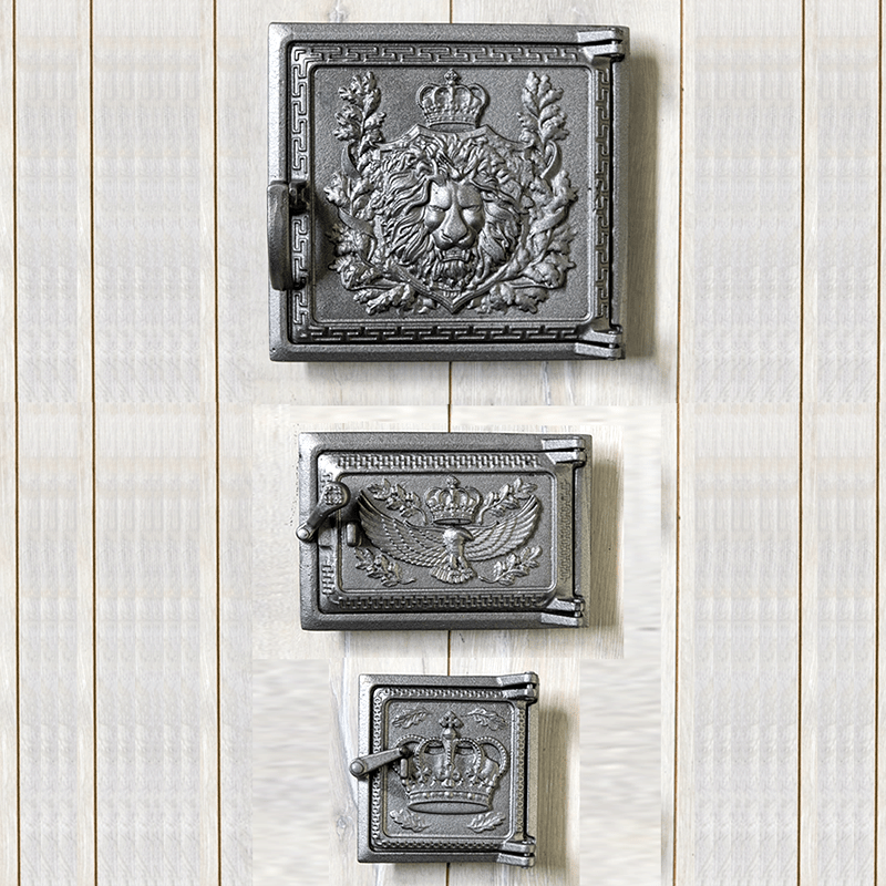 Комплект дверей чугунных для печей и камина KHLP Лев 3 шт.