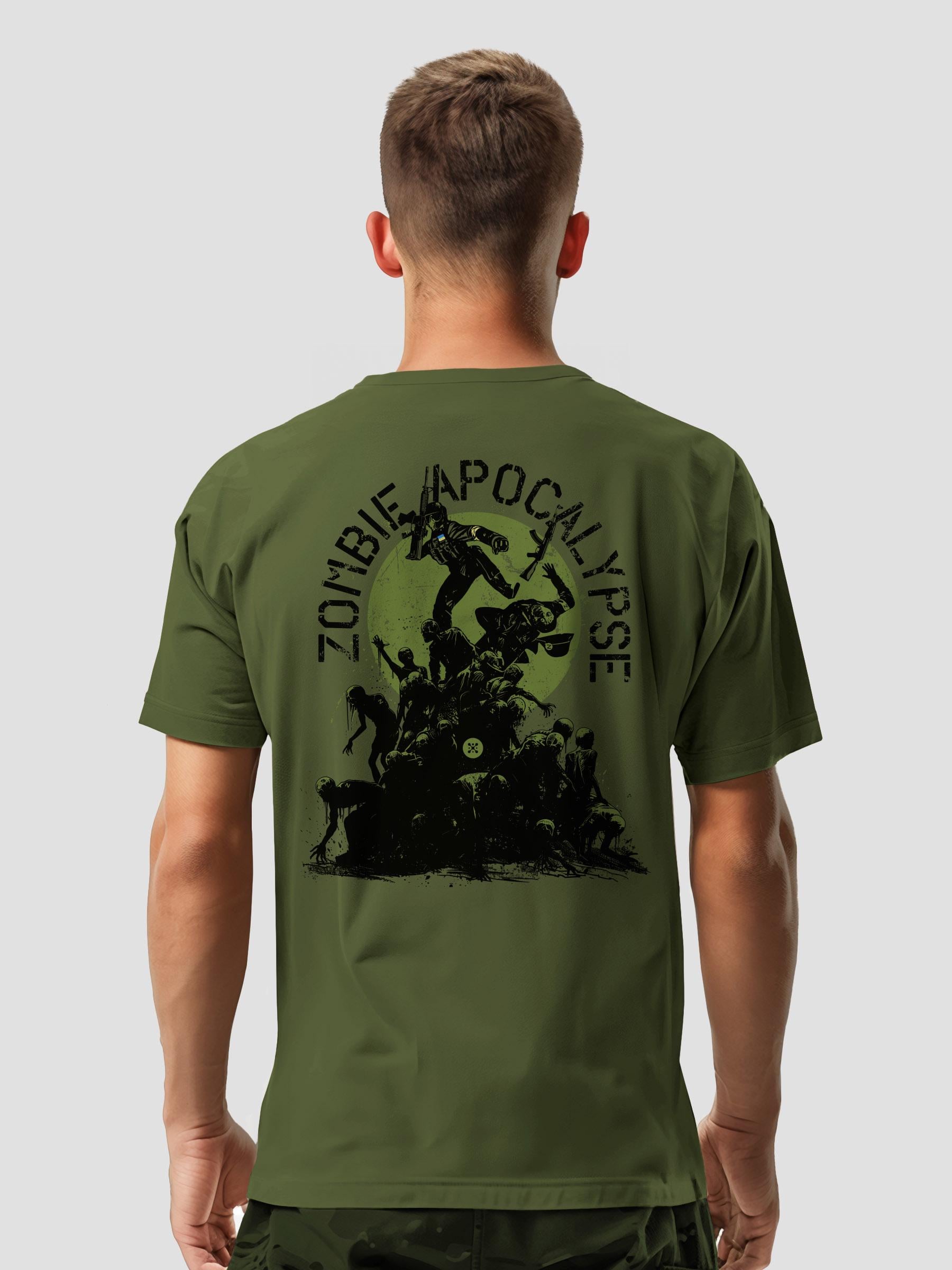 Футболка чоловіча "Zombie Apocalypse" 2XL Хакі (ZMA-TM-KH-2XL)