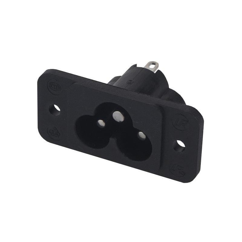 Гнездо сетевое C6 монтажный 3pin (A167074) Гнездо сетевое C6 монтажный 3pin (A167074)