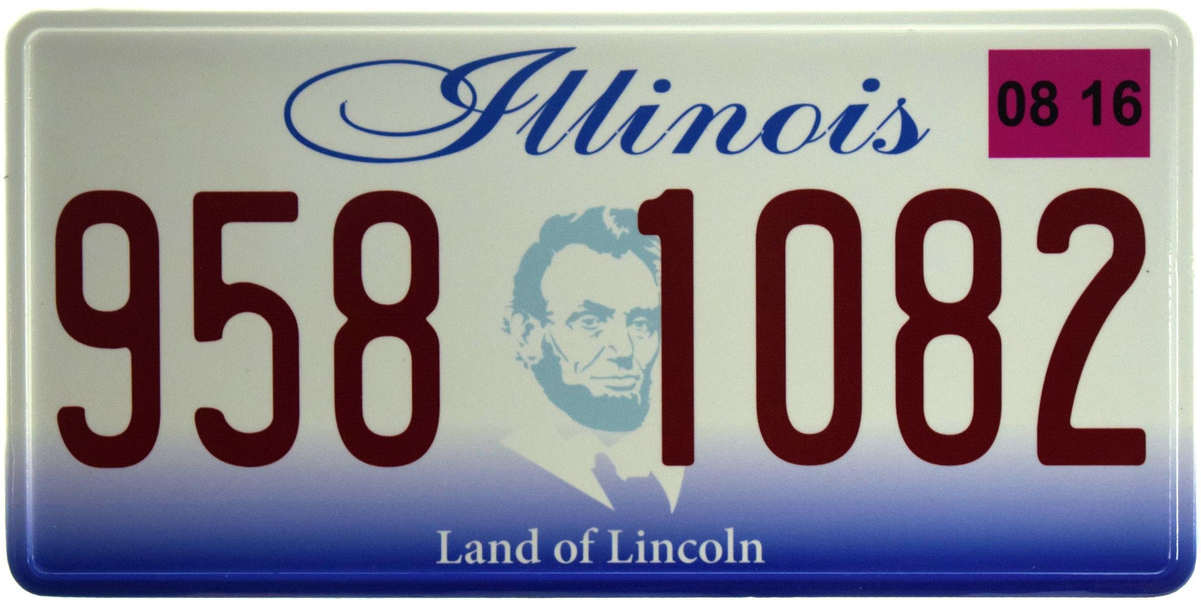 Табличка металлическая "Illinois 958 1082" 15x30 см (ms-103724)