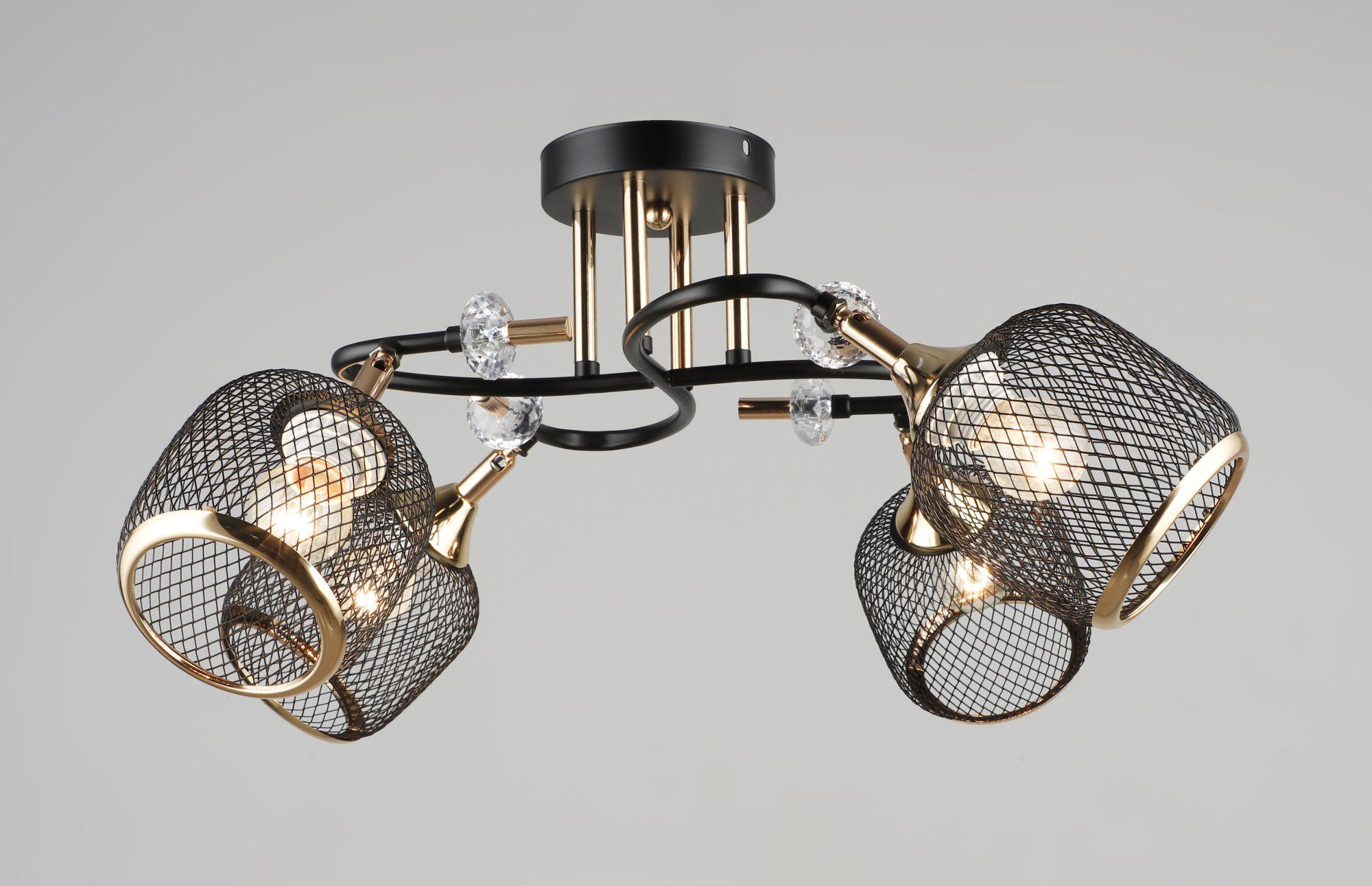 Люстра потолочная Sirius B N5672/4 BK+FGD с поворотным механизмом