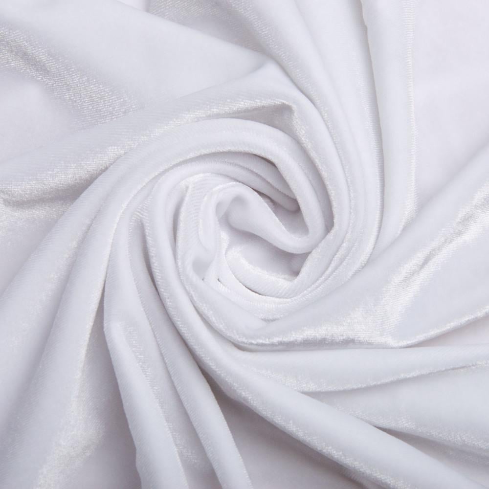 Тканина костюмна оксамитова стрейчева 300 гр/м2 Білий (25357)