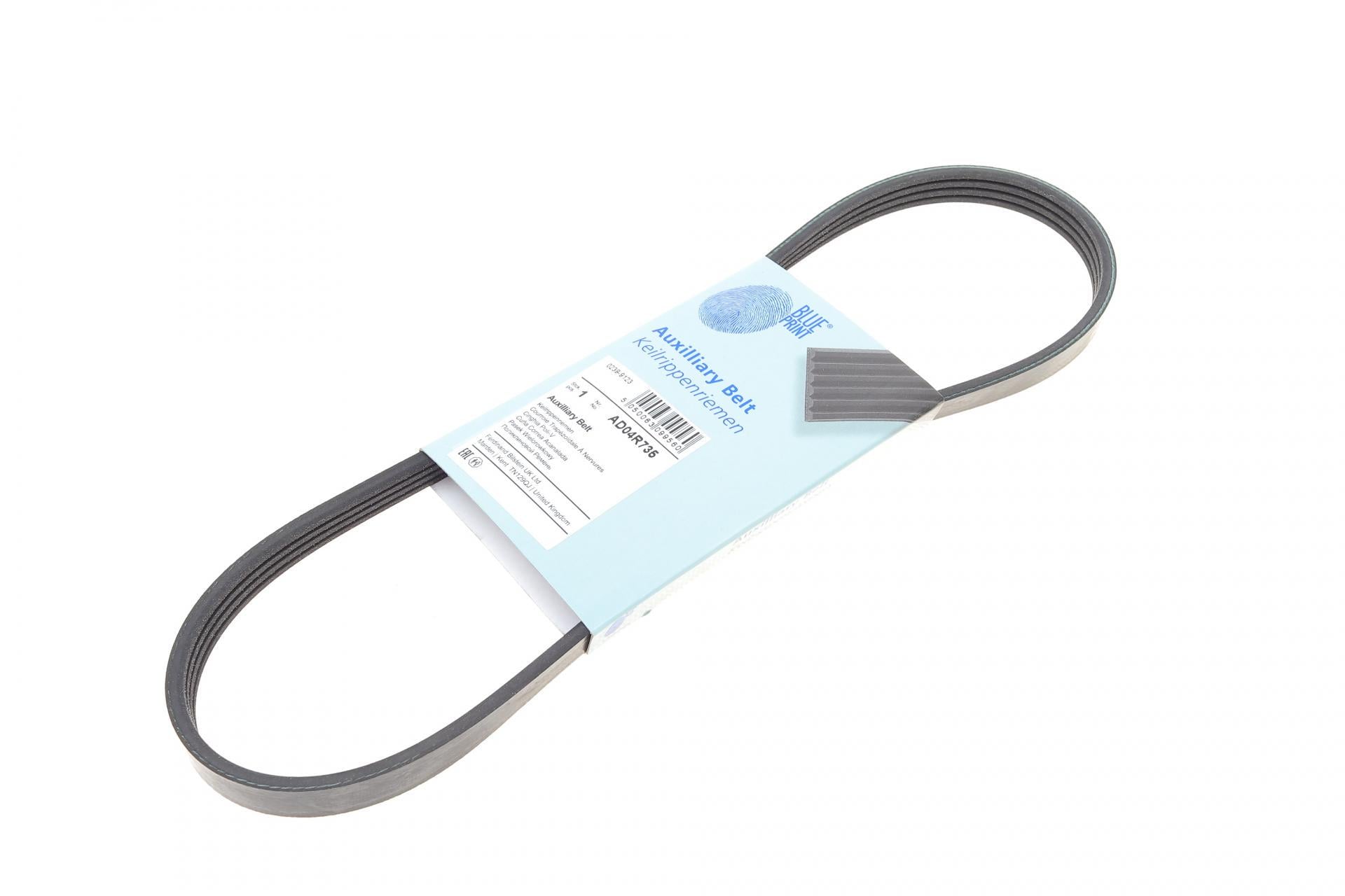 Ремень генератора BLUE PRINT для Ford Transit 2.0 TDCI 00-06/Jaguar X-Type2.2 05-09/Nissan Micra 1.3-1.4 92-03 (AD04R735)