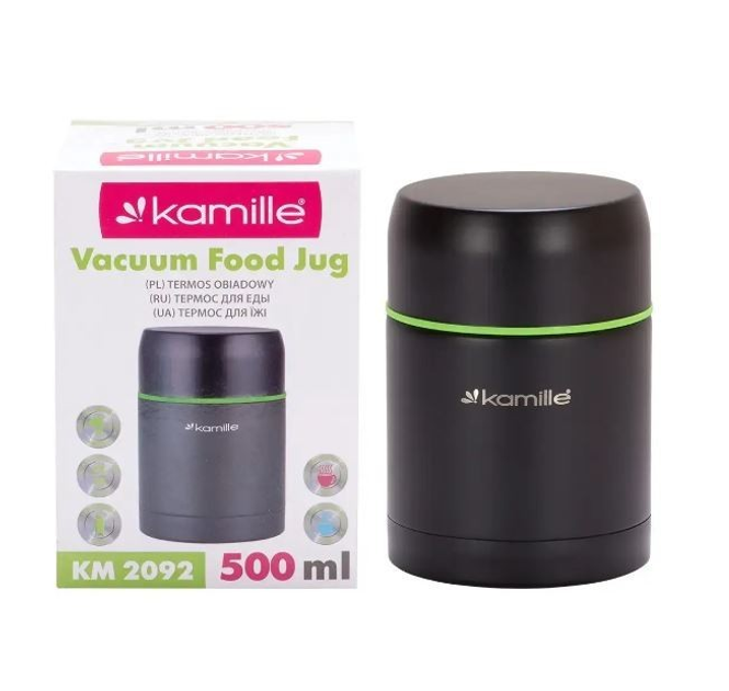 Термос пищевой Kamille из нержавеющей стали 0,5 л Черный