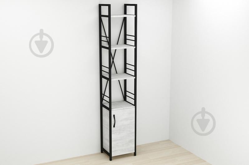 Этажерка 4/34 Ferrum-decor Серии Конект с тумбой  179x34x28 Черный ДСП Урбан Лайт (FD1048)