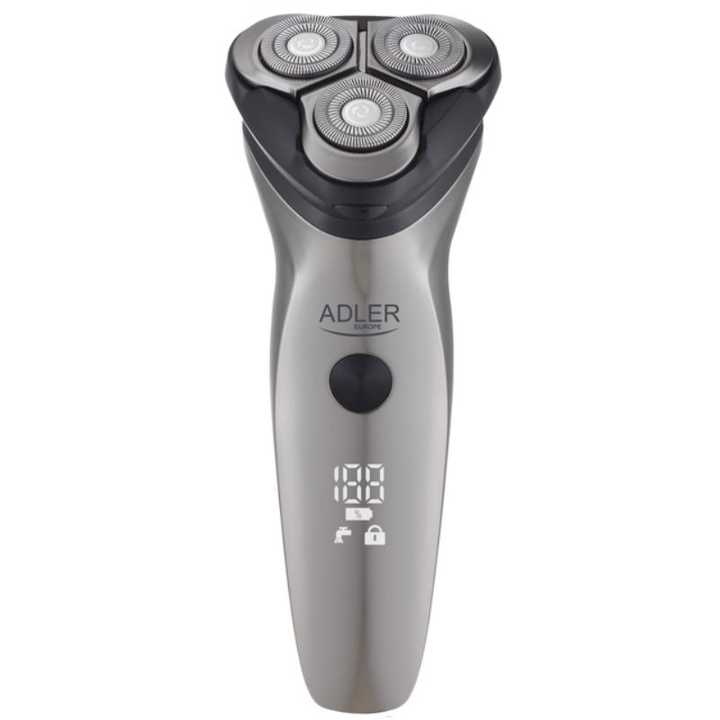 Електробритва для чоловіків Adler AD 2945 роторна акумуляторна з LCD дисплеєм тримером і USB 5 Вт Сірий - фото 2