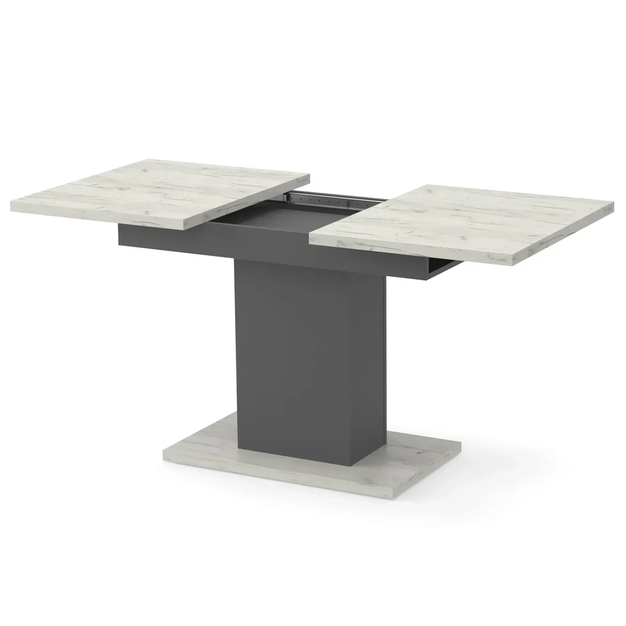 Обідній стіл Neman Greys розсувний 150/110х675х750 см Дуб крафт білий/Графіт (27450350) - фото 2 Обідній стіл Neman Greys розсувний 150/110х675х750 см Дуб крафт білий/Графіт (27450350) - фото 2