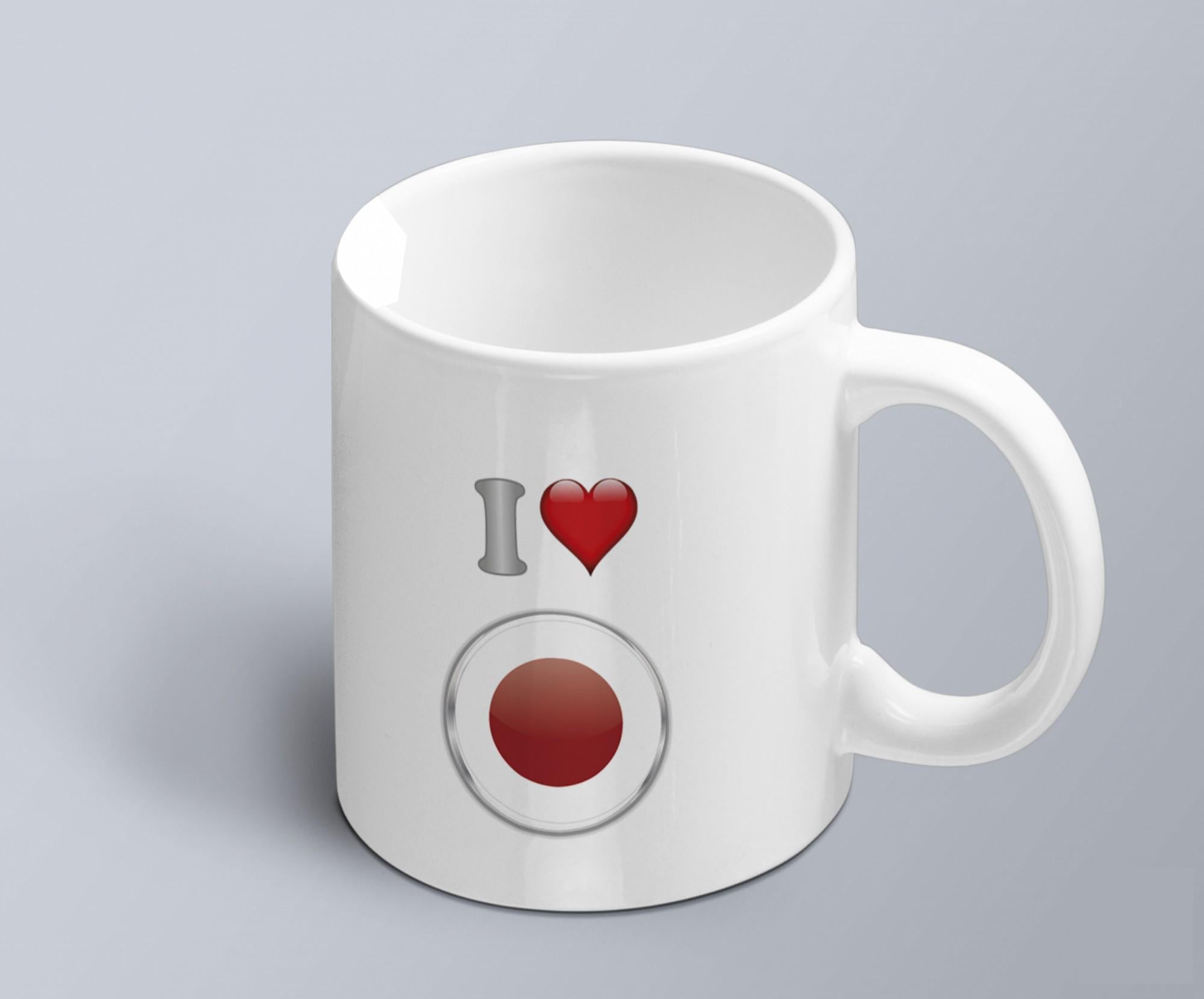 Чашка с принтом я люблю Японию с изображением флага (02010109009)