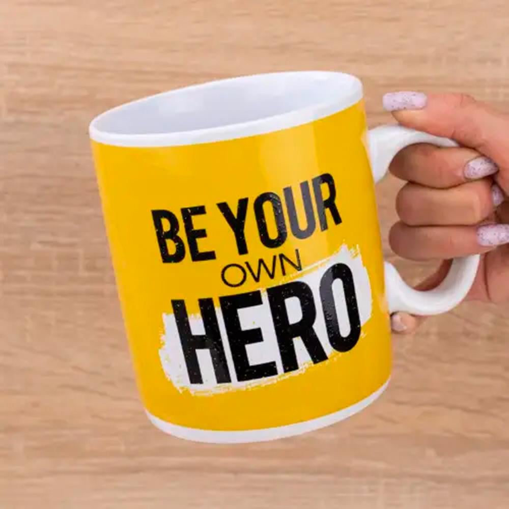 Чашка для чая "Be your own hero" 1000 мл Желтый (27-PC1-2710) - фото 2 Чашка для чая "Be your own hero" 1000 мл Желтый (27-PC1-2710) - фото 2