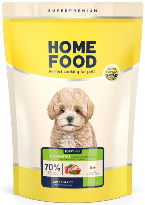 Корм сухий для цуценят малих порід Home Food Ягнятина та рис 1,6 кг (00-00030870)