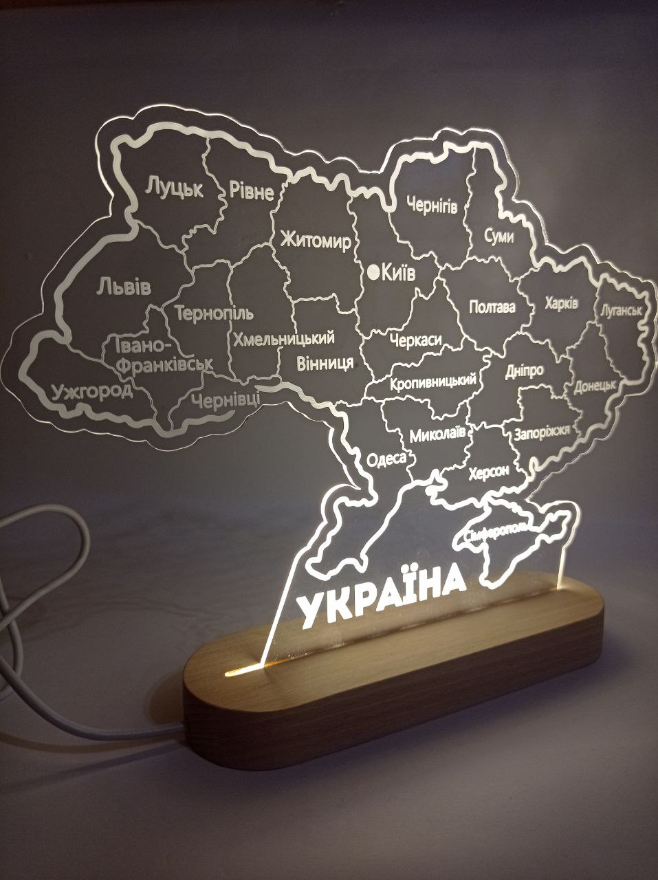 Ночник 3D LED Карта Украины (2821) - фото 4