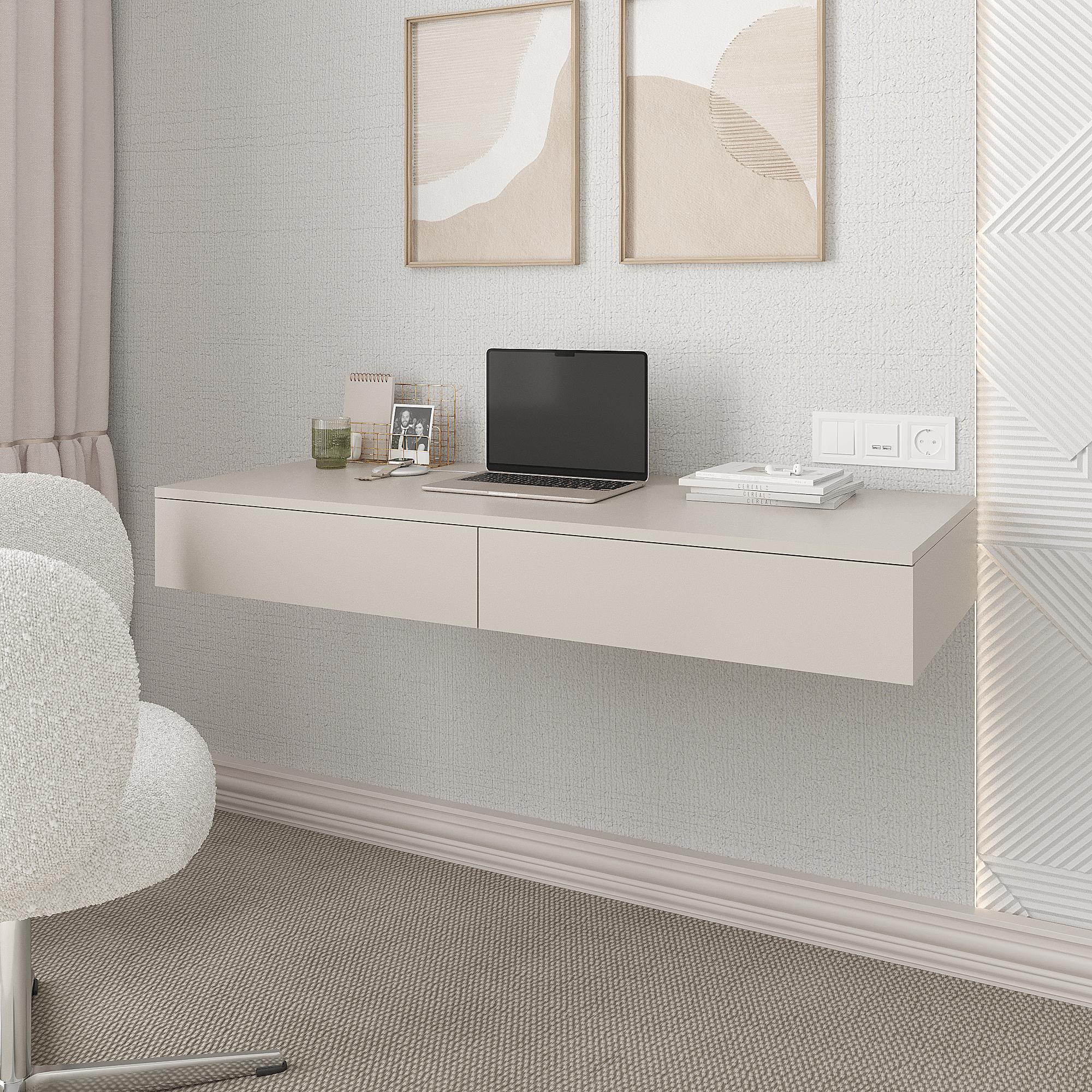 Стіл письмовий навісний СП-Ейр 160х1200х500 мм Кашемір (28548133)