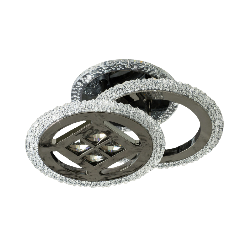 Люстра LED Свет SC-3197/2C BP 46W+12W Чорний