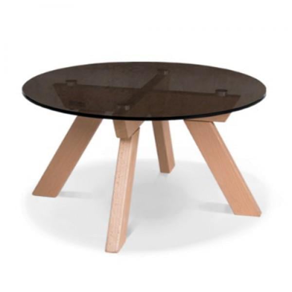 Журнальный столик Woodman Allegro из массива дерева тонированное стекло Бук