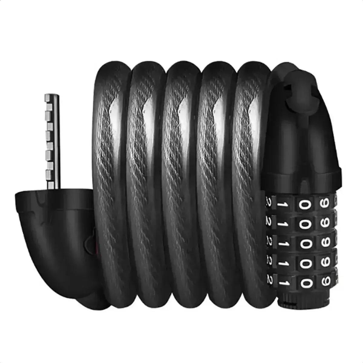 Замок велосипедний кодовий 120 см із кріпленням на раму Чорний (0407)