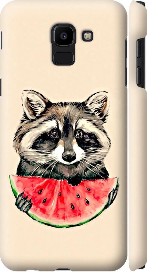Чехол на Samsung Galaxy J6 2018 Енотик с арбузом (4605m-1486-42517)