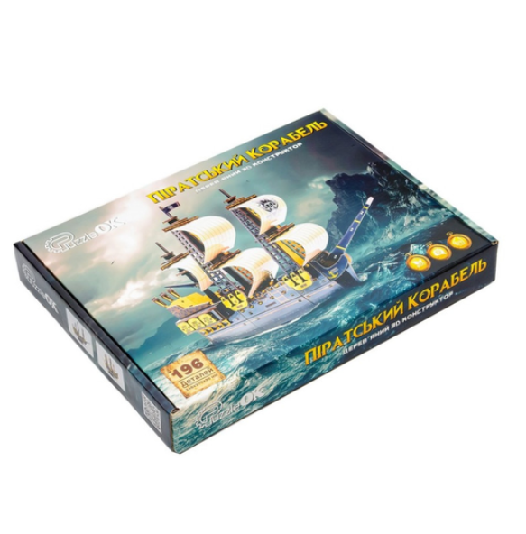 Конструктор деревянный PuzzleOK 3D Пиратский корабль Puz-00928 196 деталей - фото 9 Конструктор деревянный PuzzleOK 3D Пиратский корабль Puz-00928 196 деталей - фото 9