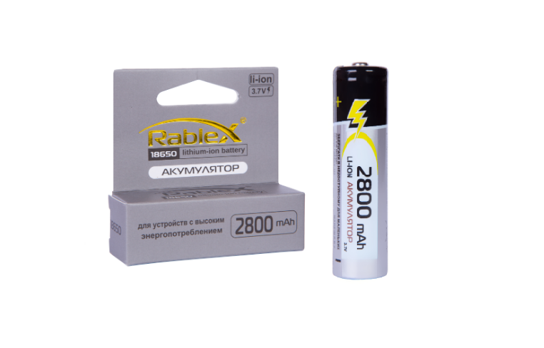 Аккумулятор литиевый ионный Rablex 18650 2800mAh 3,7V Li-Ion