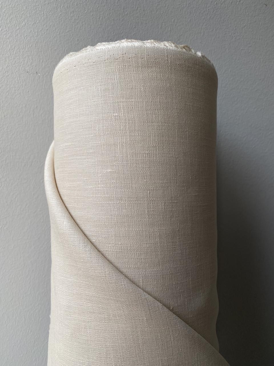 Ткань LINEN PLUS льняная 143 см 606/158 Кремовая - фото 7