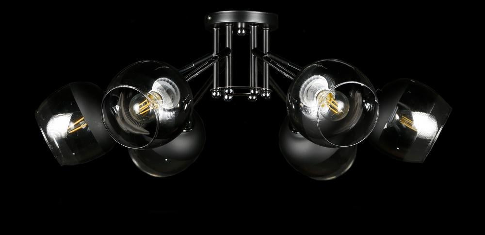 Люстра з плафонами Ray LGH60017/6 BK+CR (IR006596) Люстра з плафонами Ray LGH60017/6 BK+CR (IR006596)