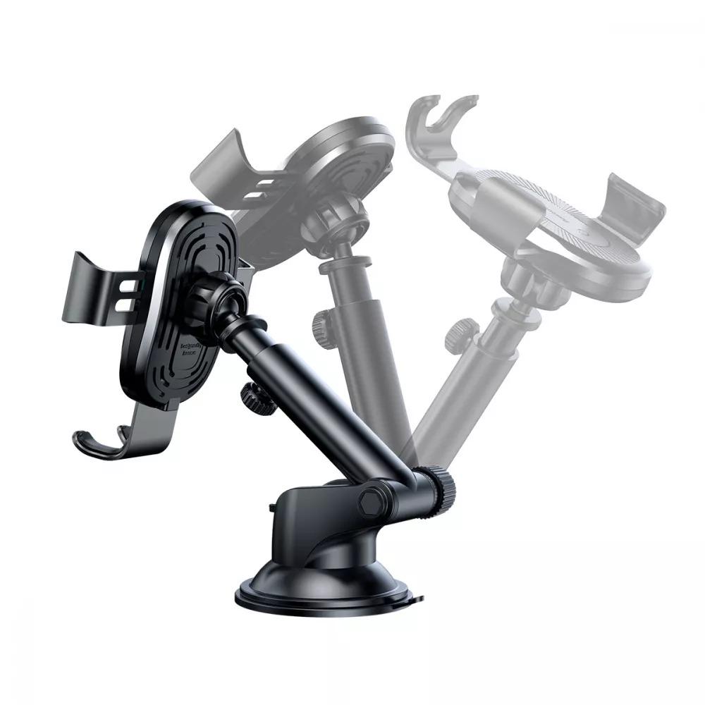 Автодержатель механический с Беспроводной Зарядкой BASEUS Gravity Car Mount Osculum Type 1.7A WXYL-A01 black - фото 5