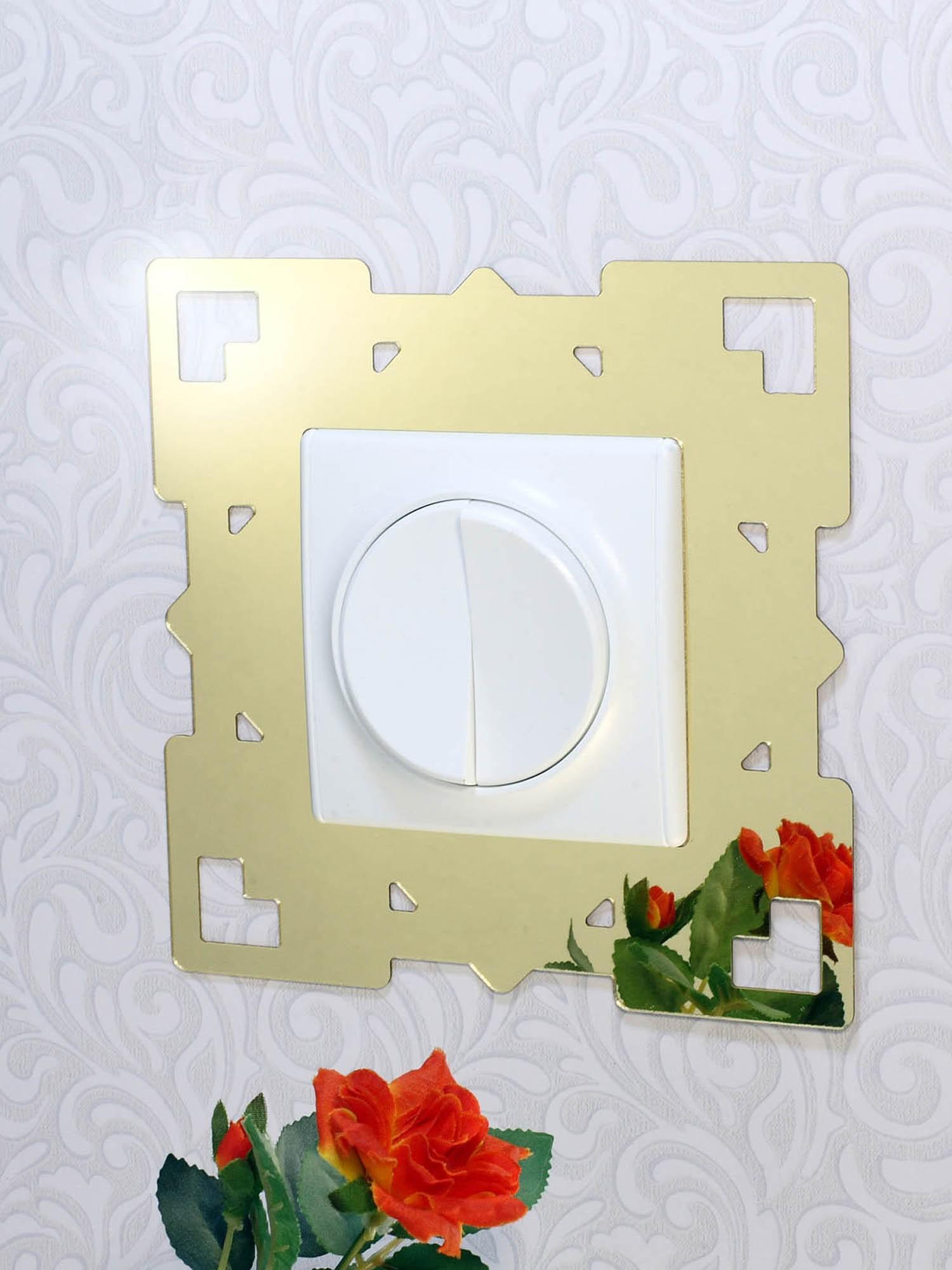 Наклейка интерьерная зеркальная №2 на стену 1 шт. Золотой (21994158)