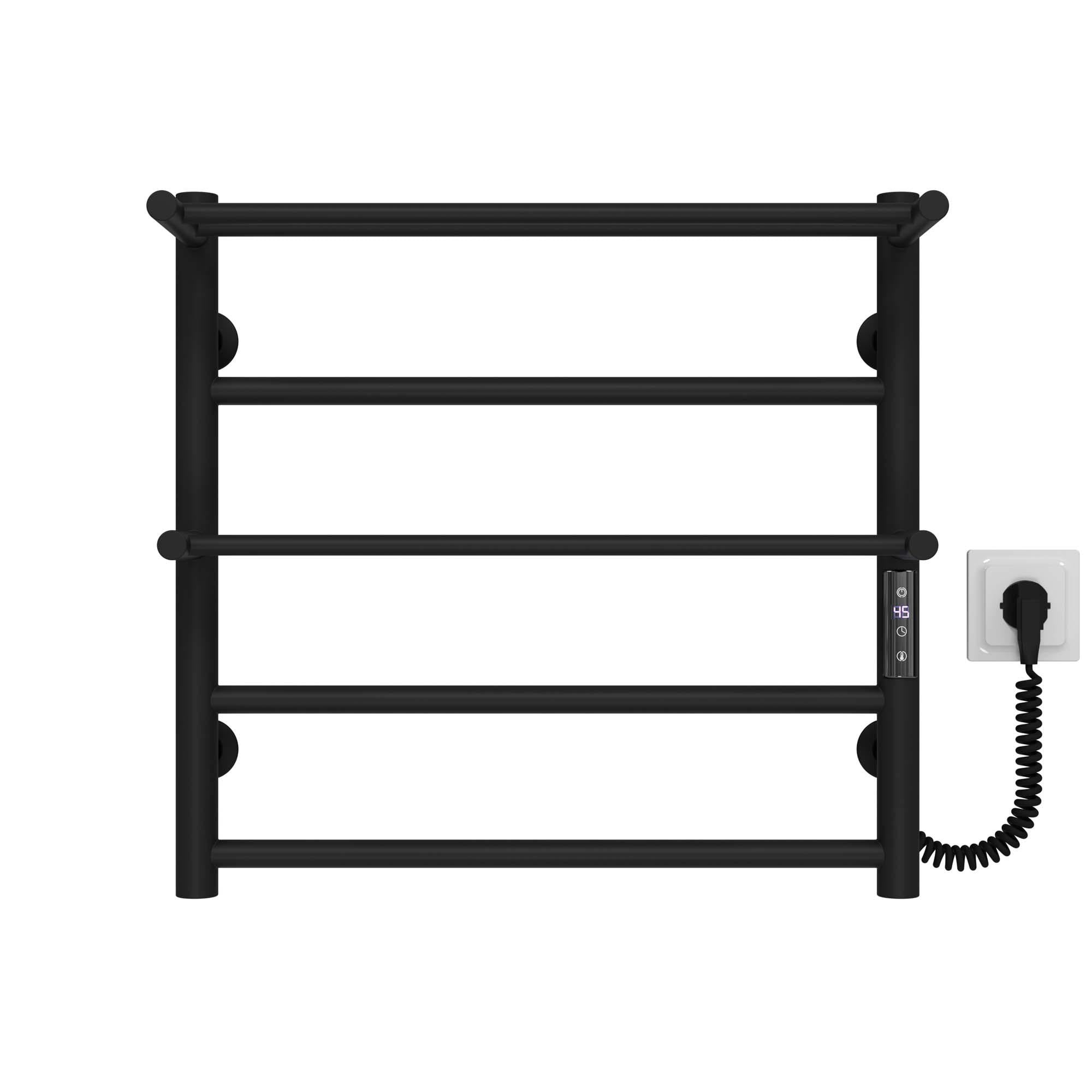 Рушникосушарка електрична Deffi Терма Плюс П5 JD03 праве підключення нержавіюча сталь 500х500 мм Чорний (C.TA.50.50.5.E.B.R.1)