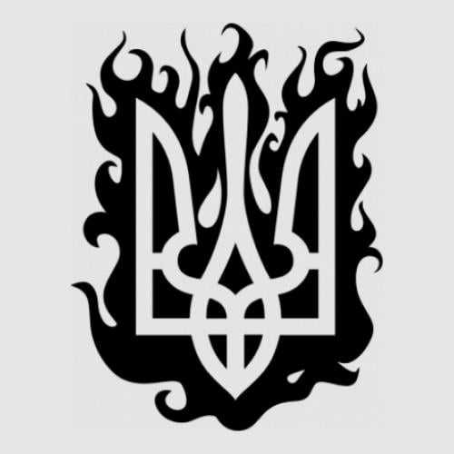 Стикер Пламенный герб 3,8x5 см Черный (21559937)