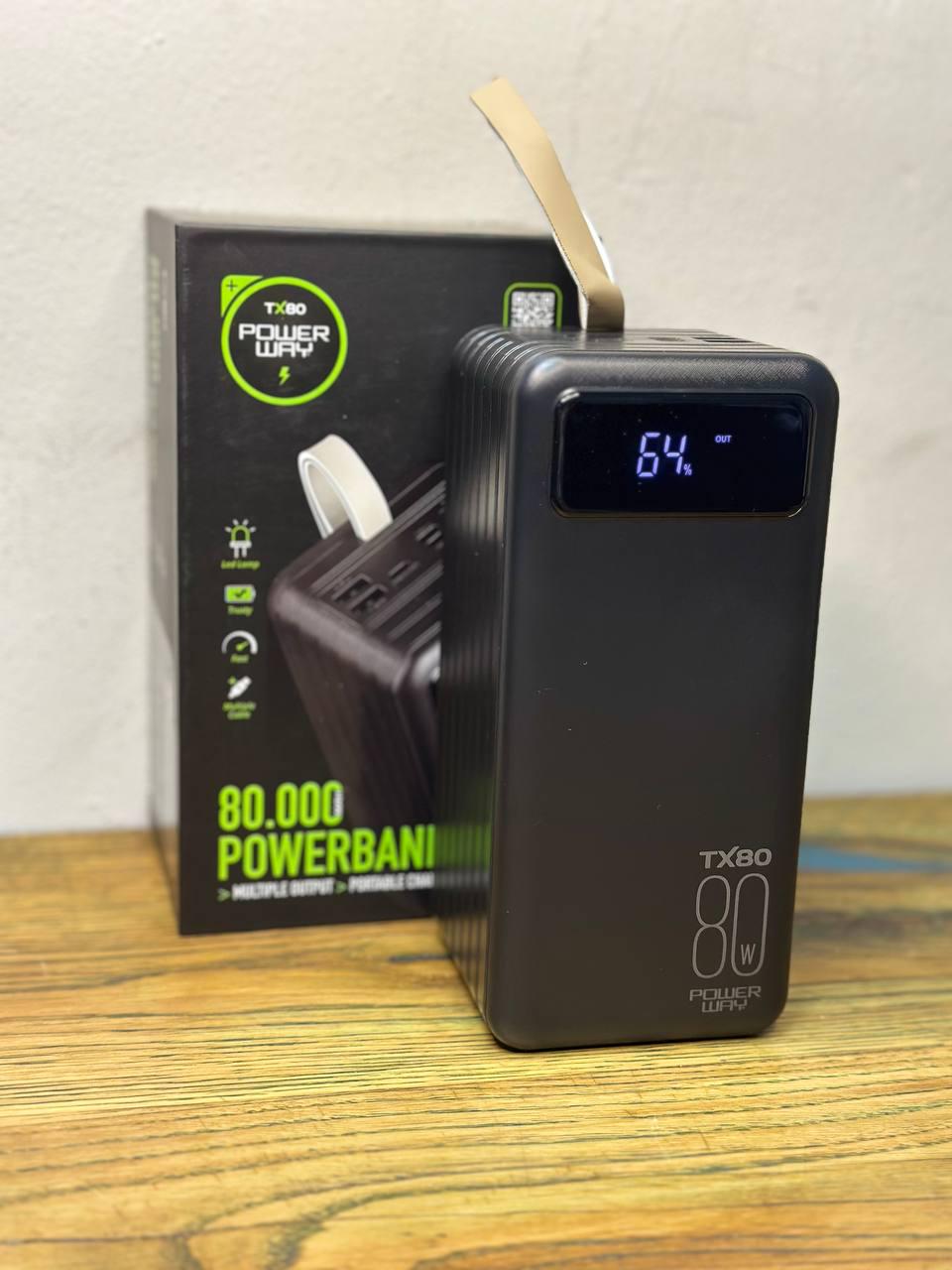 Повербанк Power Way TX60 80000 mAh 4xUSB 2xUSB Fast Сharging (142466)