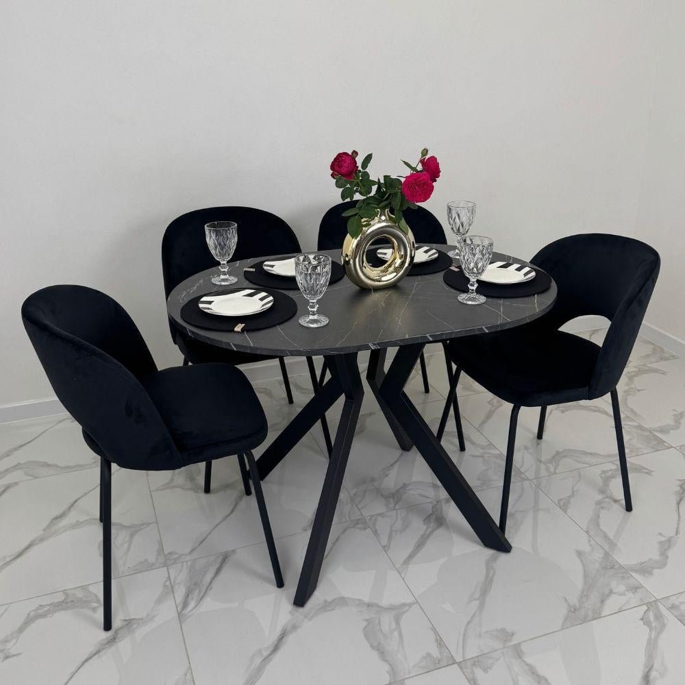 Кухонный стол Ronni 1100х750х750 мм с мраморным рисунком (2749605494) - фото 4 Кухонный стол Ronni 1100х750х750 мм с мраморным рисунком (2749605494) - фото 4