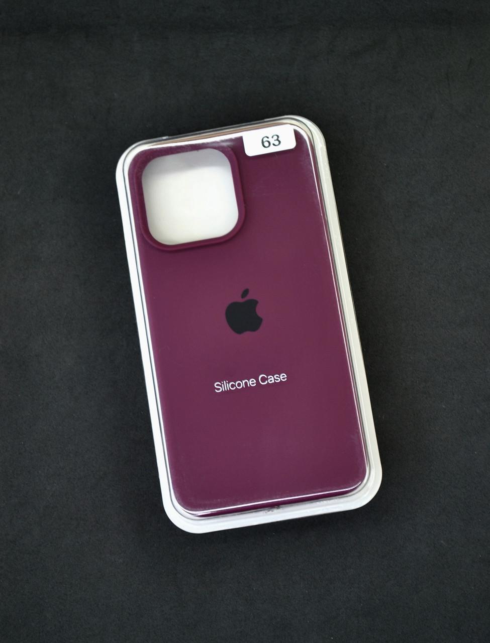 Чехол для телефона iPhone 15ProMax Silicone Case FULL №63 burgundy