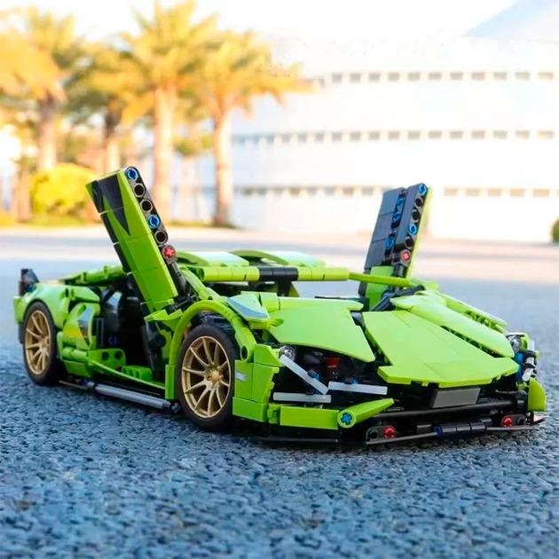 Конструктор машинка Lamborghini Technol Model 1:14 на 1254 деталі Зелений - фото 3