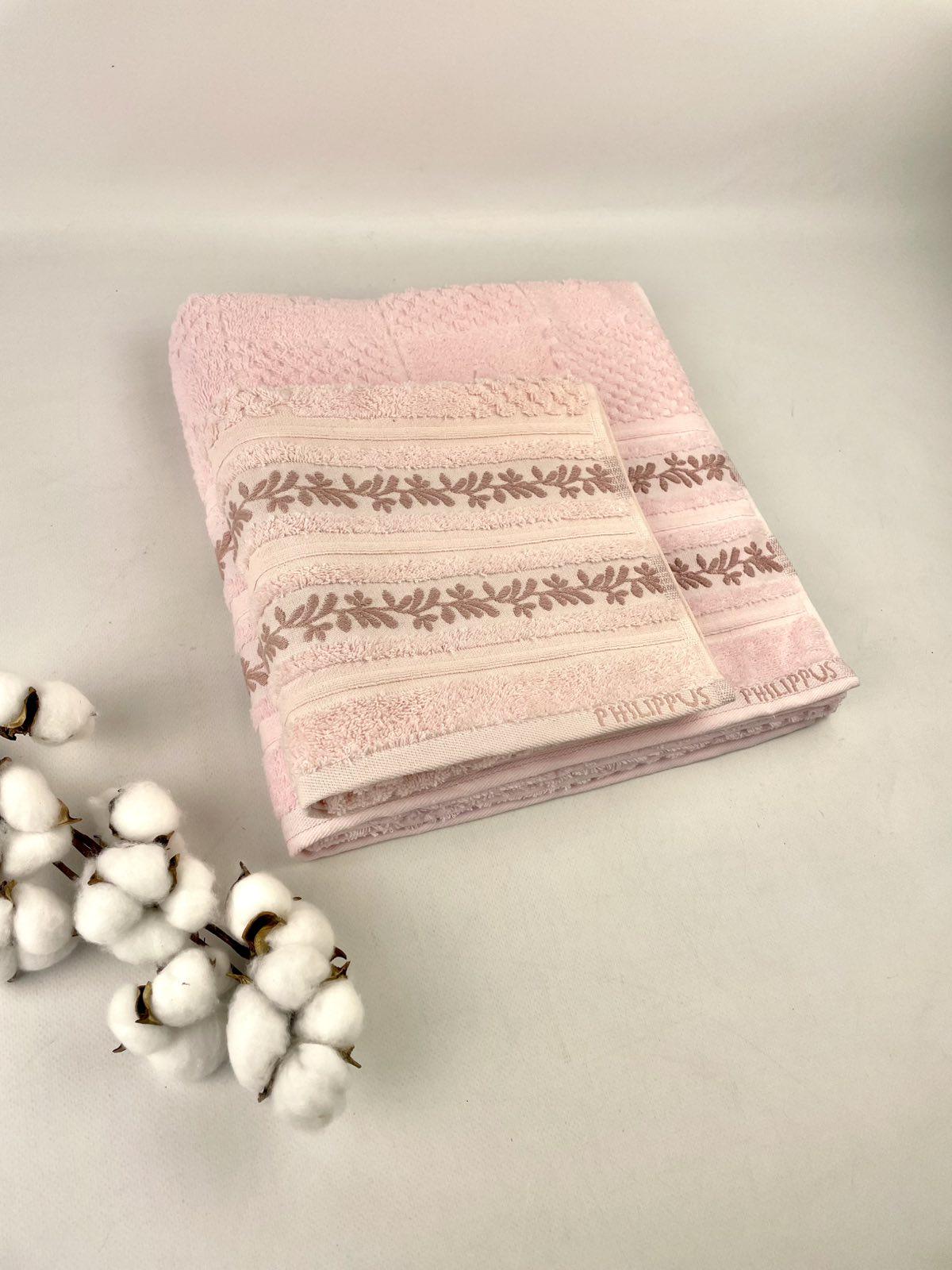 Набор полотенец Philippus Air Cotton Napoli E884 2 шт. в фирменой коробке Розовый (CN37481)