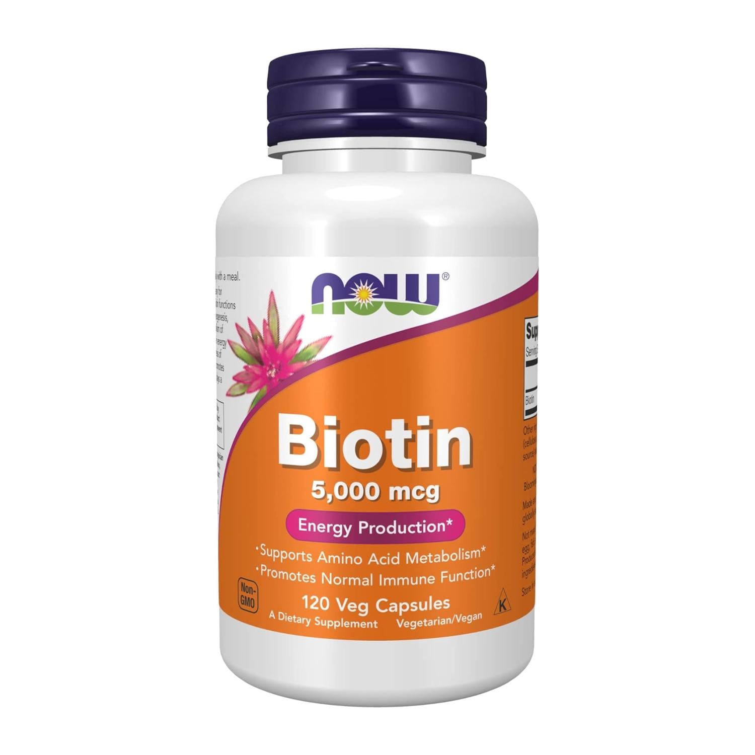 Биотин Now Foods Biotin 5000 мкг 120 вегетарианских капсул